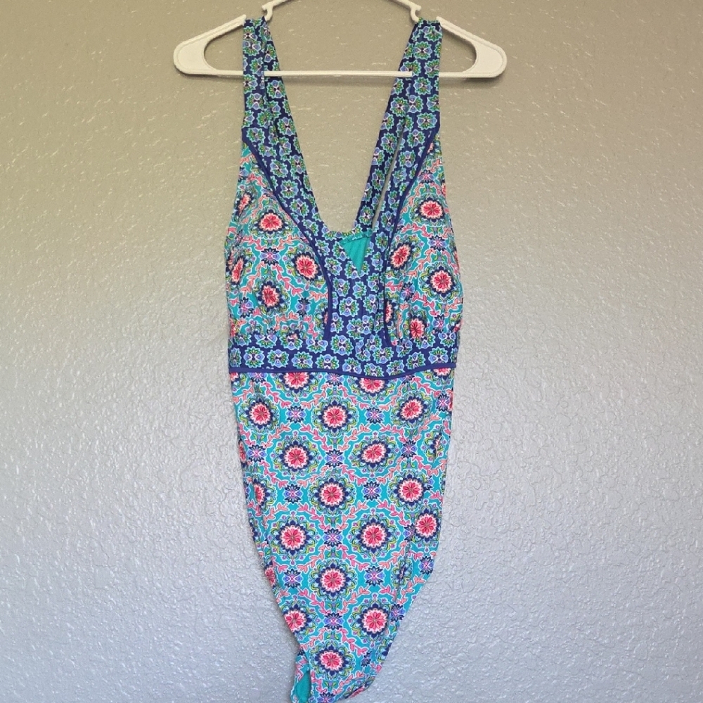 Catalina Teal Blue Floral One-Piece Swimsuit